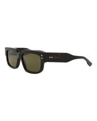 Gucci Mens Square/Rectangle Havana Havana Green Fashion Designer Eyewear