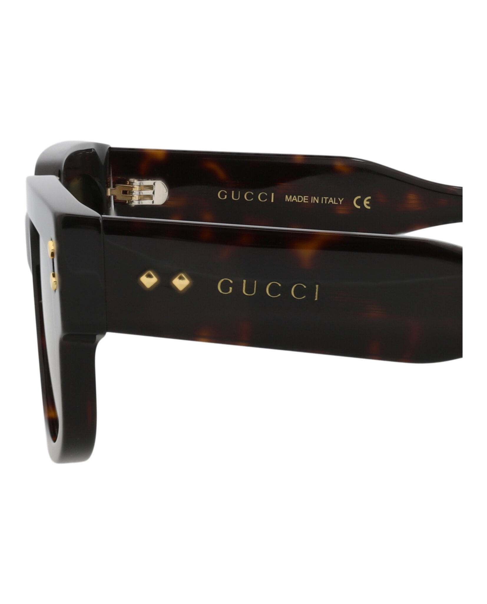 Gucci Mens Square/Rectangle Havana Havana Green Fashion Designer Eyewear