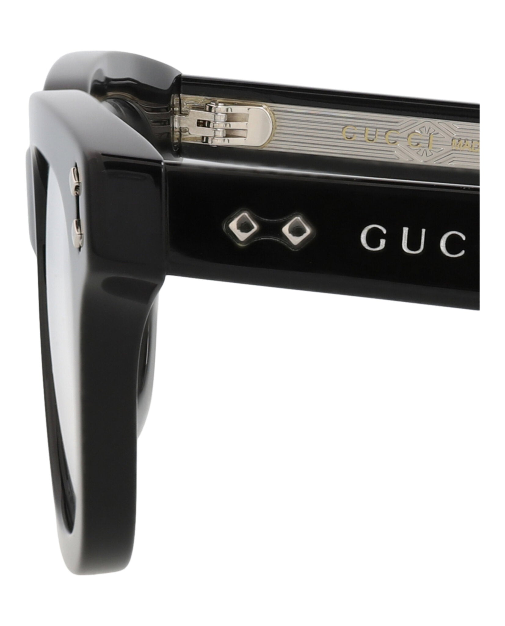 Gucci Mens Square/Rectangle Black Black Transparent Fashion Designer Eyewear