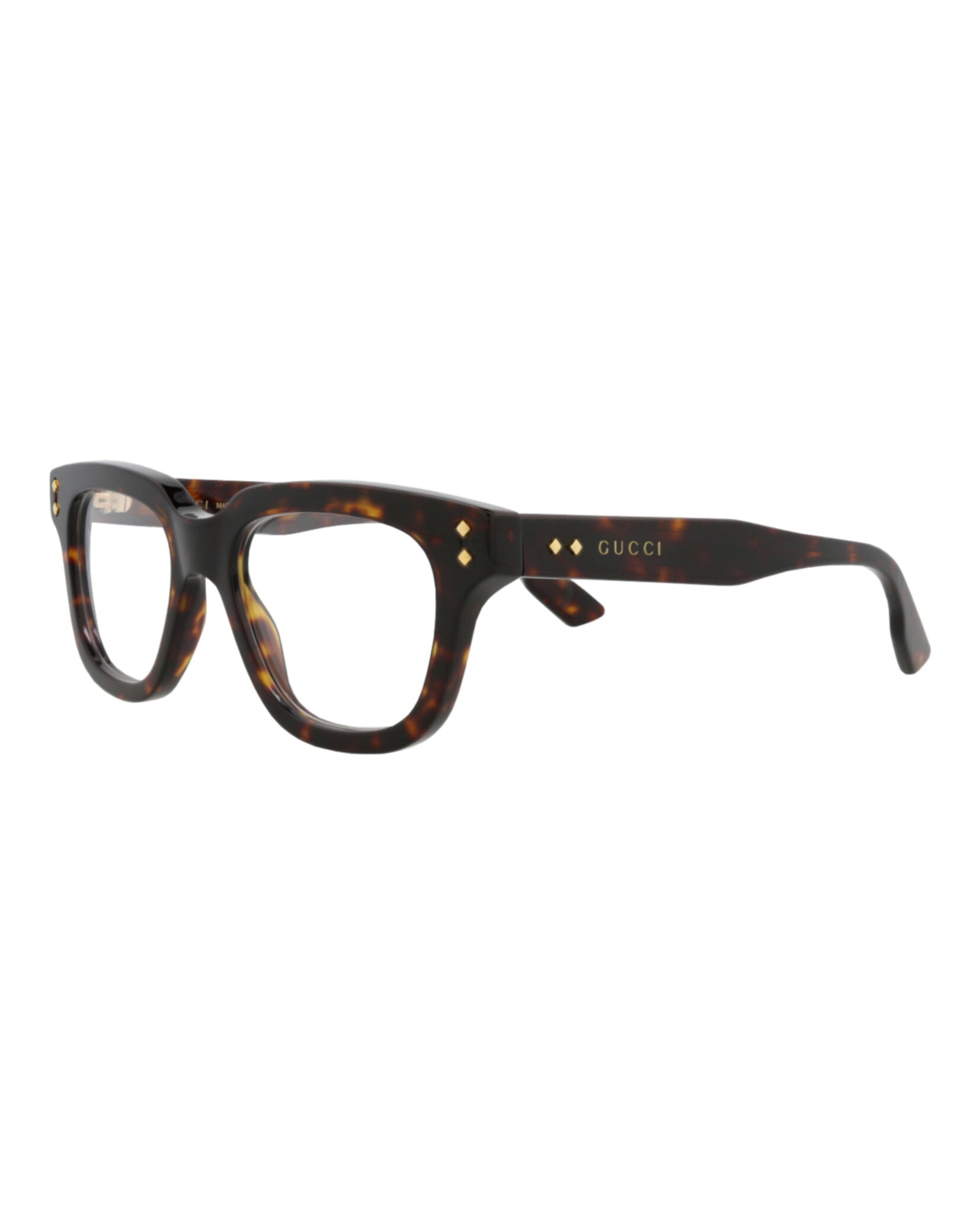 Gucci Mens Square/Rectangle Havana Havana Transparent Fashion Designer Eyewear