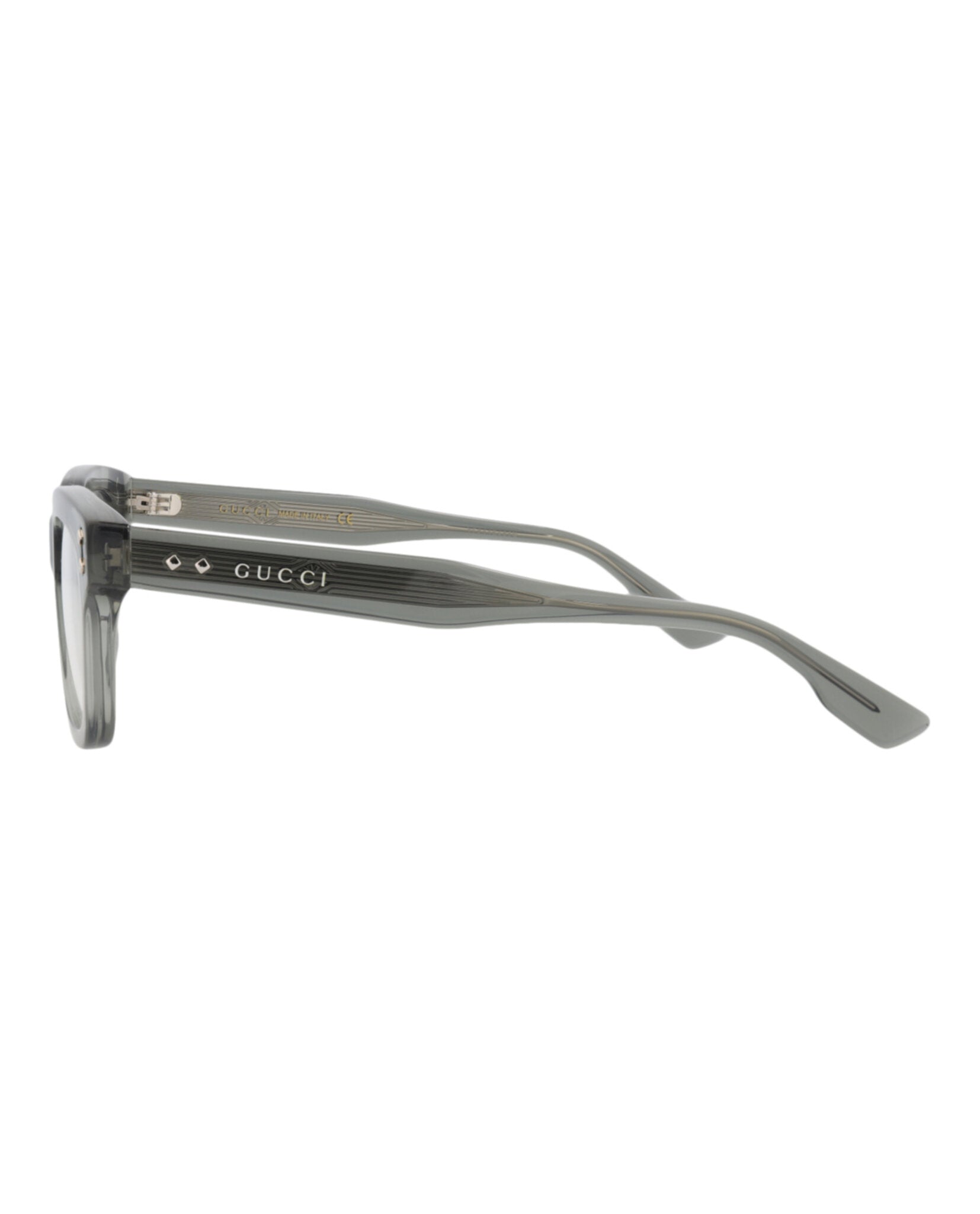 Gucci Mens Square/Rectangle Grey Grey Transparent Fashion Designer Eyewear