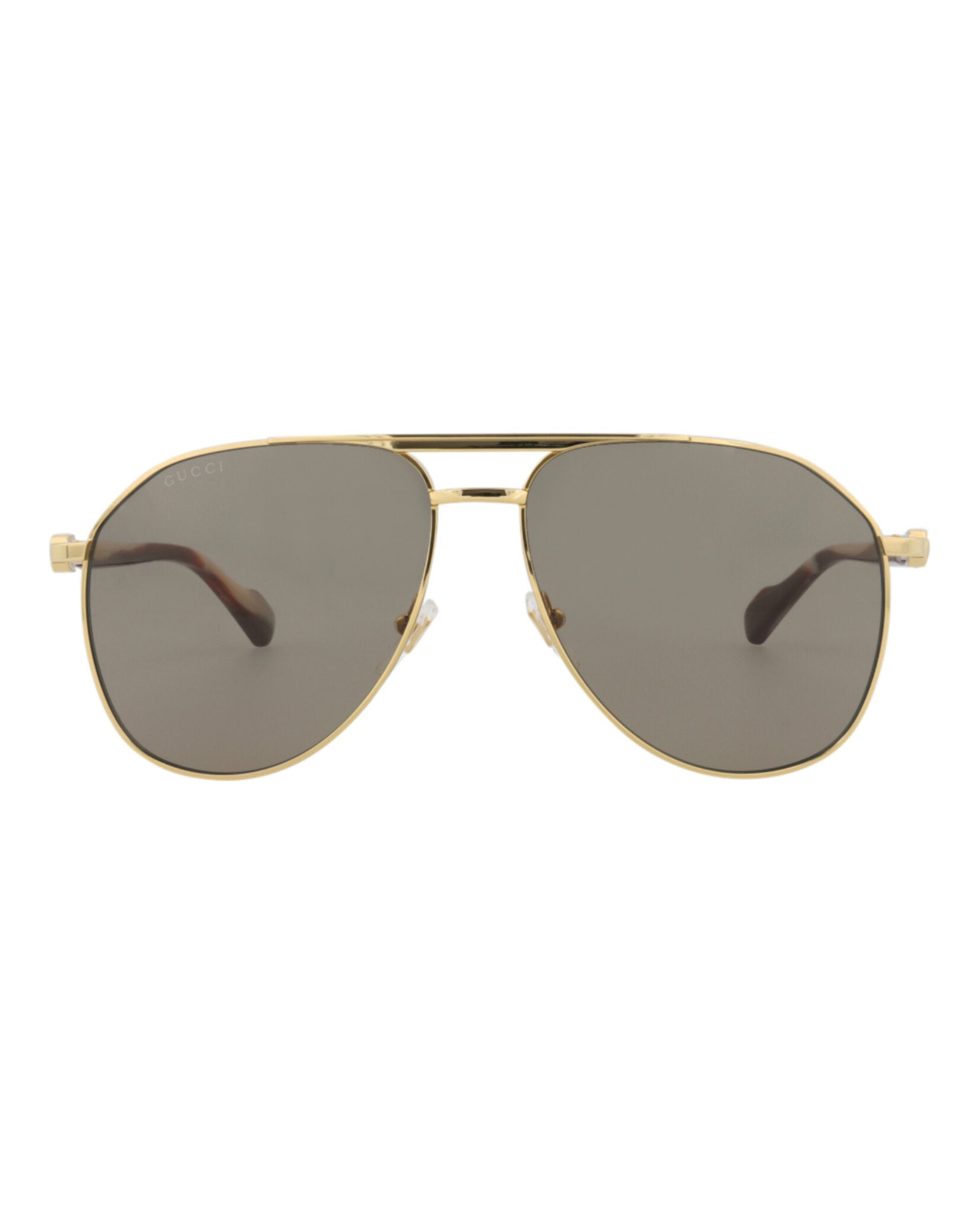 Gucci Mens Aviator Gold Gold Brown Fashion Designer Eyewear