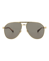 Gucci Mens Aviator Gold Gold Brown Fashion Designer Eyewear