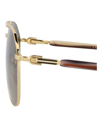 Gucci Mens Aviator Gold Gold Brown Fashion Designer Eyewear