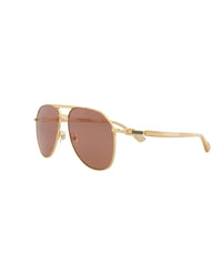 Gucci Gucci Mens Aviator Gold Gold Brown Fashion Designer Eyewear
