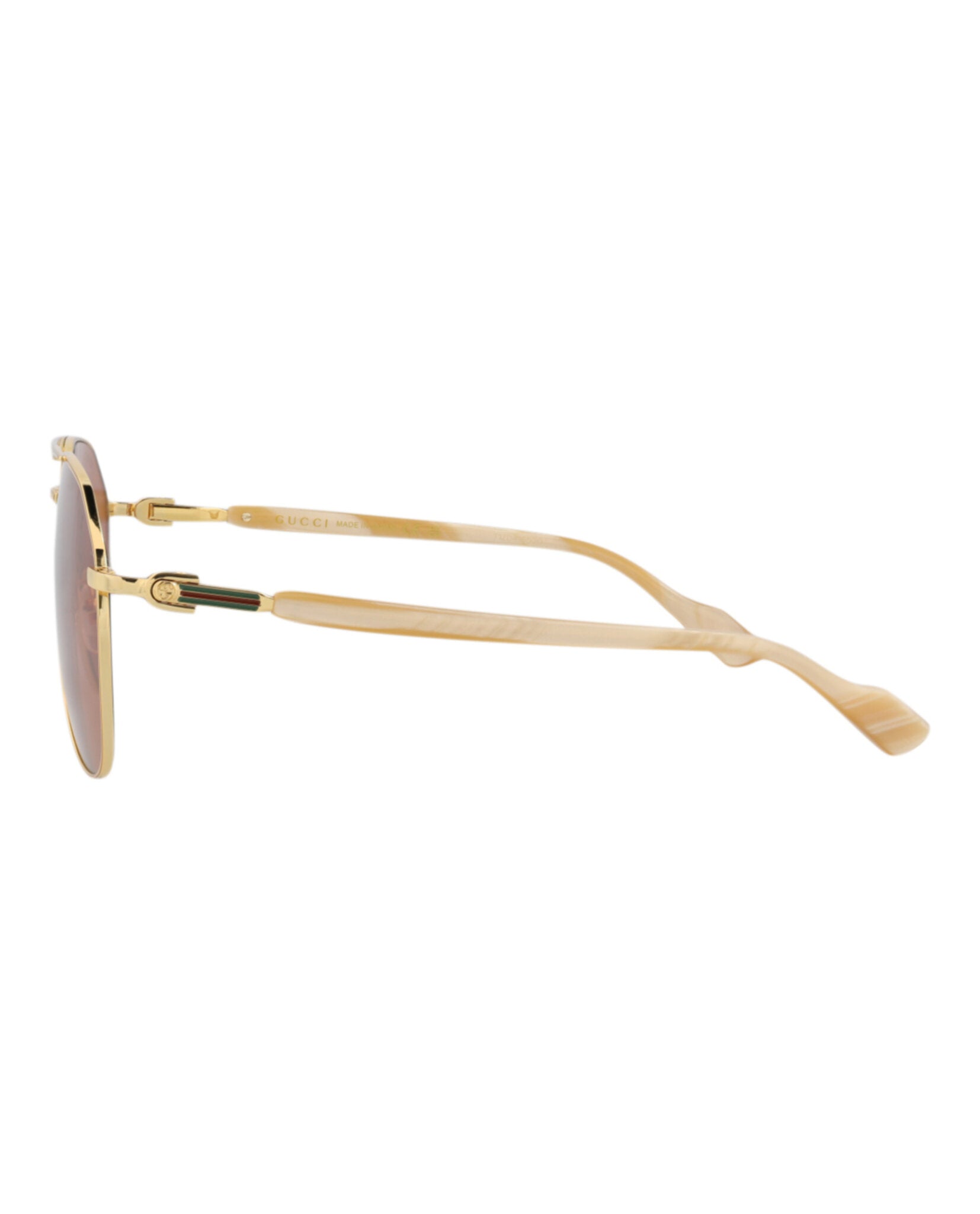 Gucci Gucci Mens Aviator Gold Gold Brown Fashion Designer Eyewear