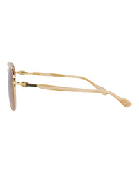 Gucci Gucci Mens Aviator Gold Gold Brown Fashion Designer Eyewear
