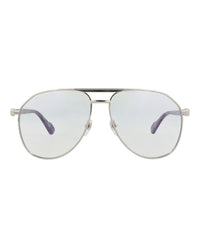 Gucci Mens Aviator Silver Silver Transparent Fashion Designer Eyewear