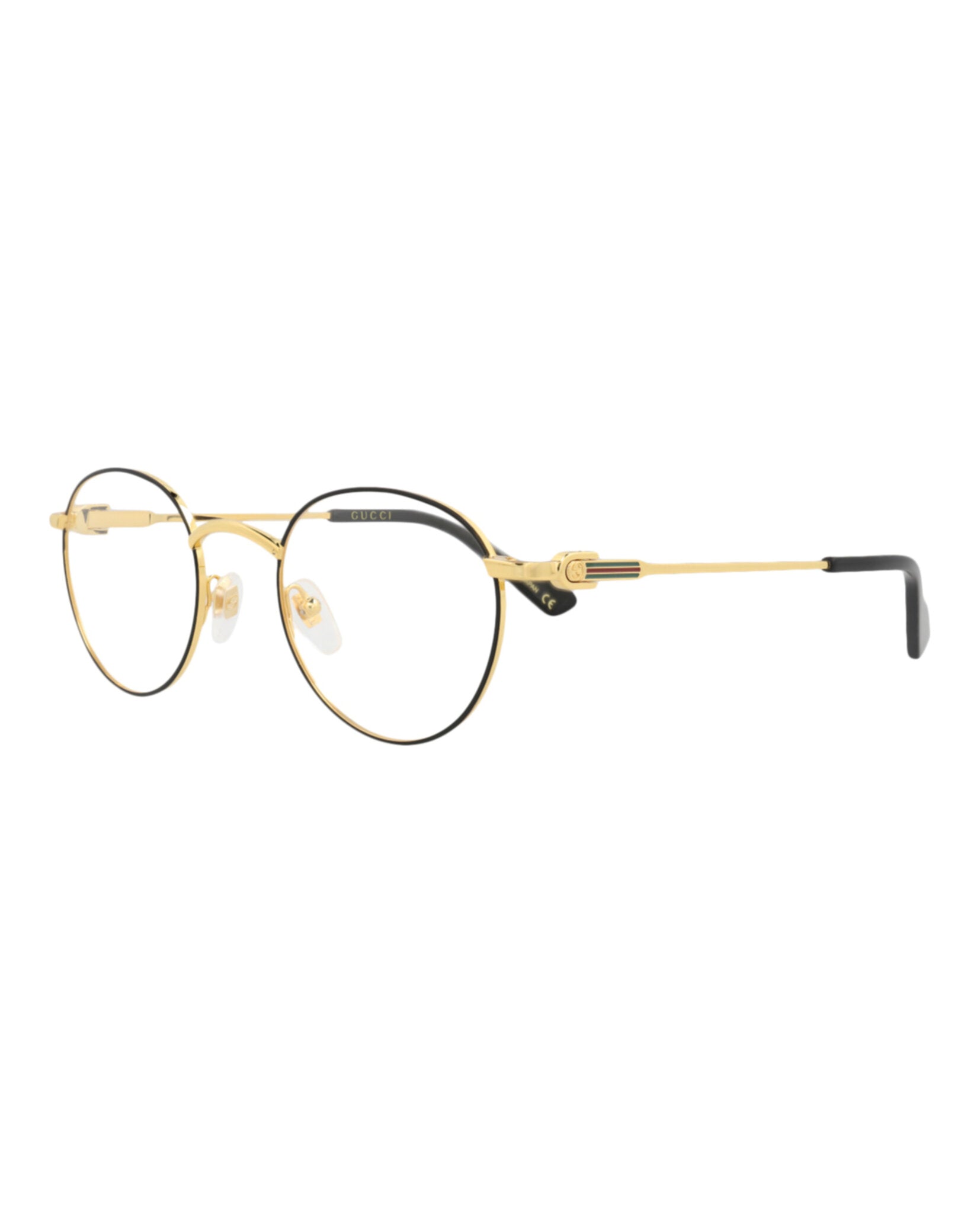 Gucci Gucci Mens Round/Oval Gold Gold Transparent Fashion Designer Eyewear