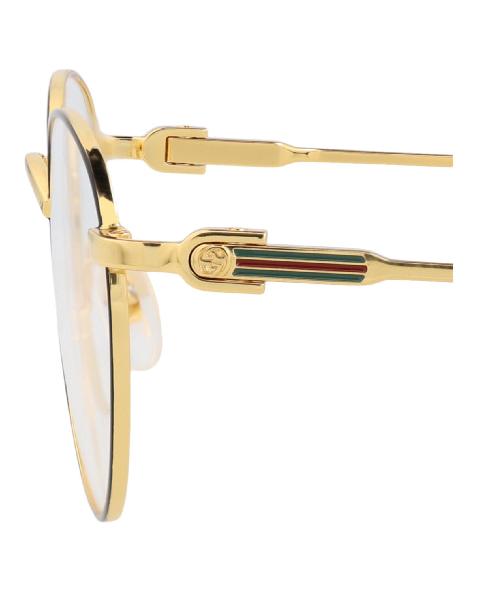 Gucci Gucci Mens Round/Oval Gold Gold Transparent Fashion Designer Eyewear