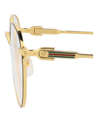 Gucci Gucci Mens Round/Oval Gold Gold Transparent Fashion Designer Eyewear