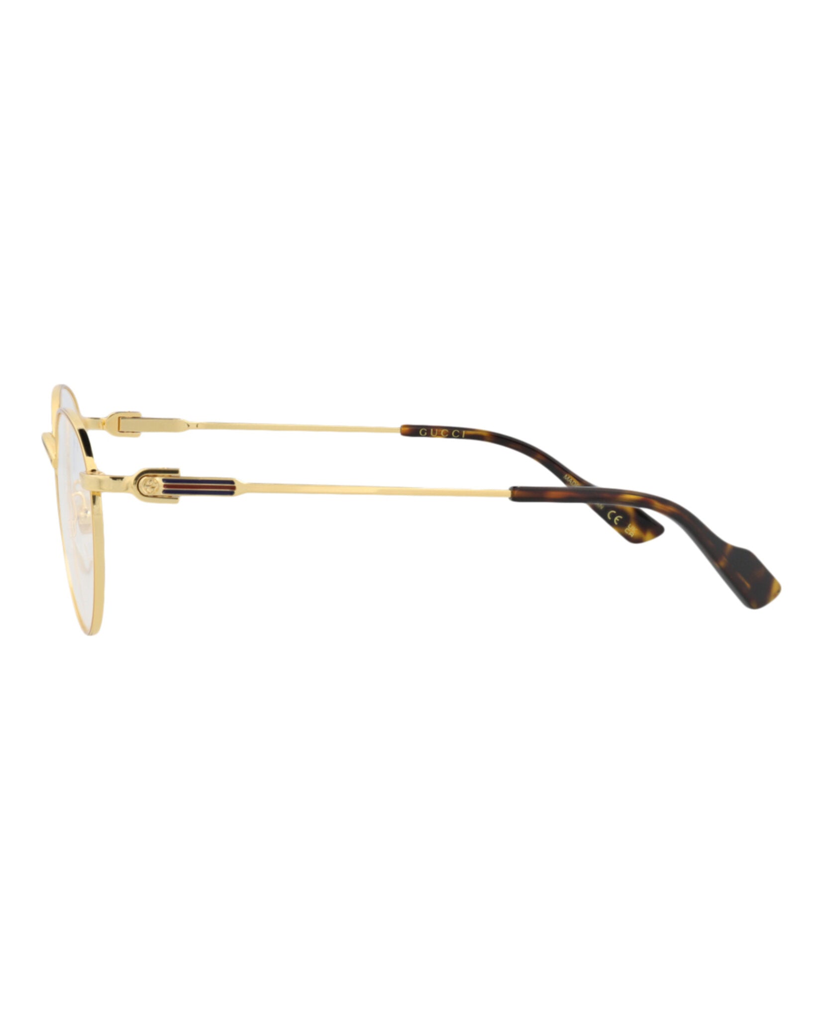 Gucci Gucci Mens Round/Oval Gold Gold Transparent Fashion Designer Eyewear