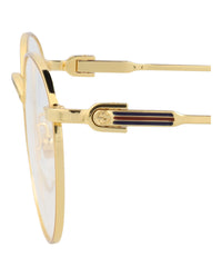 Gucci Gucci Mens Round/Oval Gold Gold Transparent Fashion Designer Eyewear