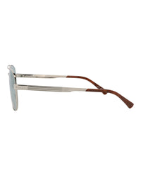 Gucci Mens Aviator Silver Silver Green Fashion Designer Eyewear
