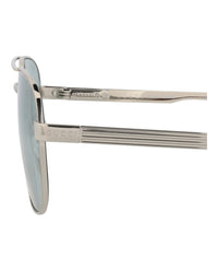Gucci Mens Aviator Silver Silver Green Fashion Designer Eyewear