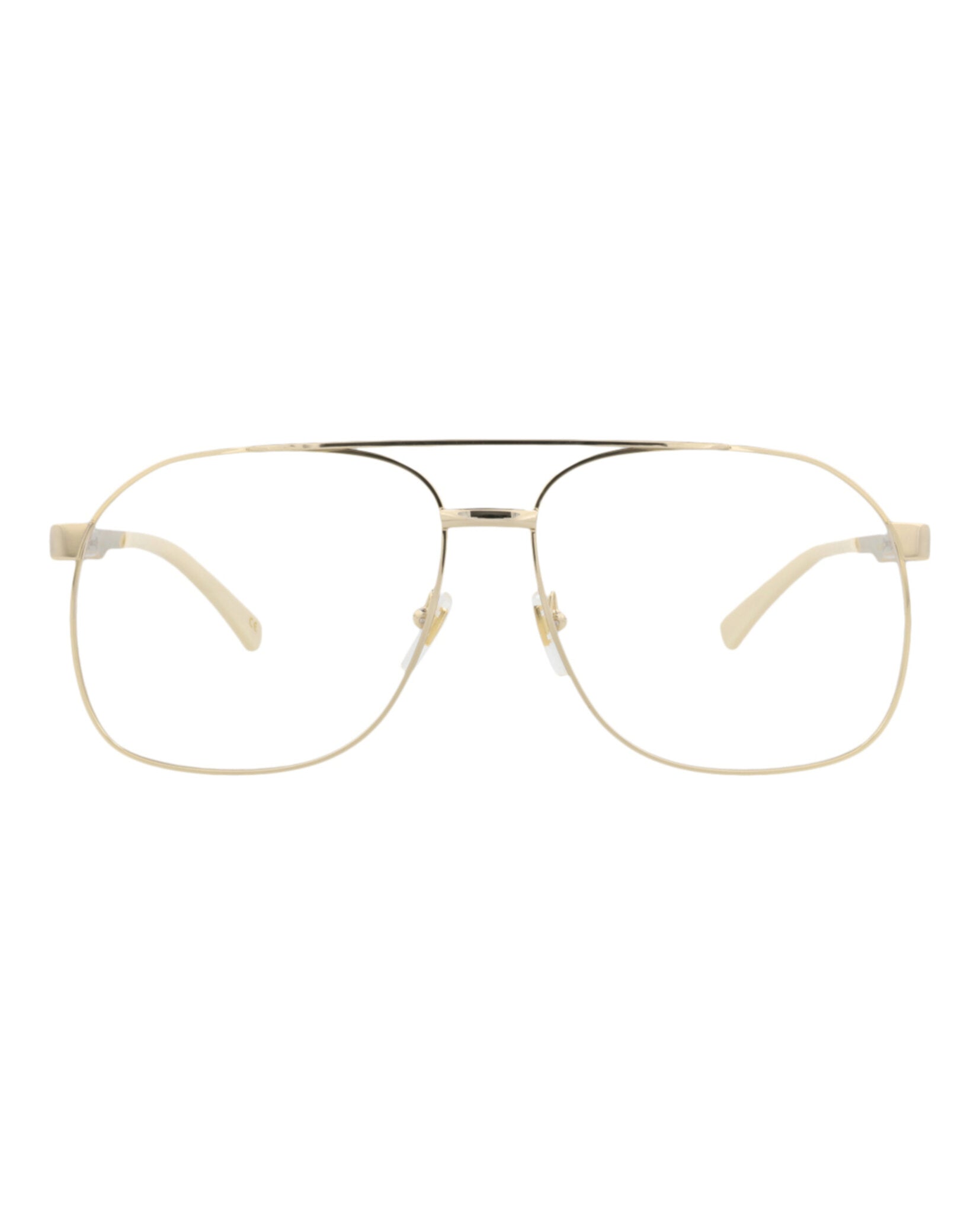 Gucci Gucci Mens Aviator Gold Gold Transparent Fashion Designer Eyewear