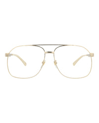 Gucci Gucci Mens Aviator Gold Gold Transparent Fashion Designer Eyewear