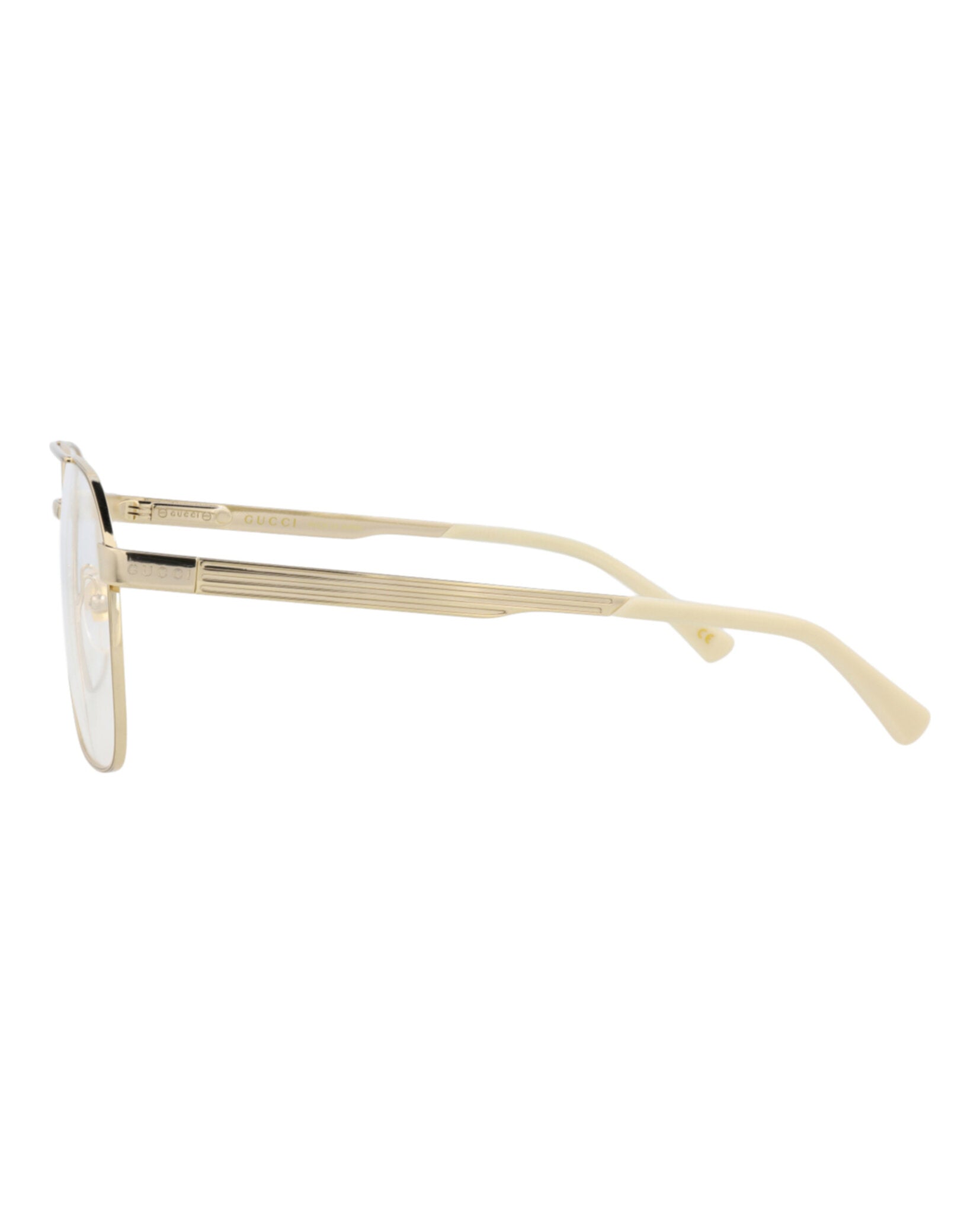 Gucci Gucci Mens Aviator Gold Gold Transparent Fashion Designer Eyewear