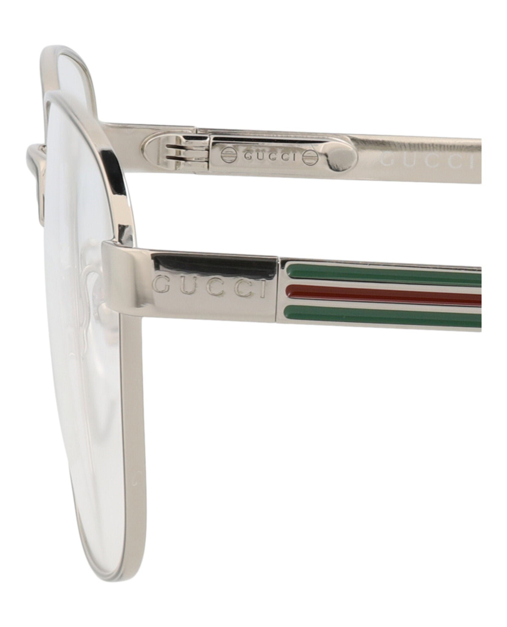 Gucci Gucci Mens Round/Oval Silver Silver Transparent Fashion Designer Eyewear