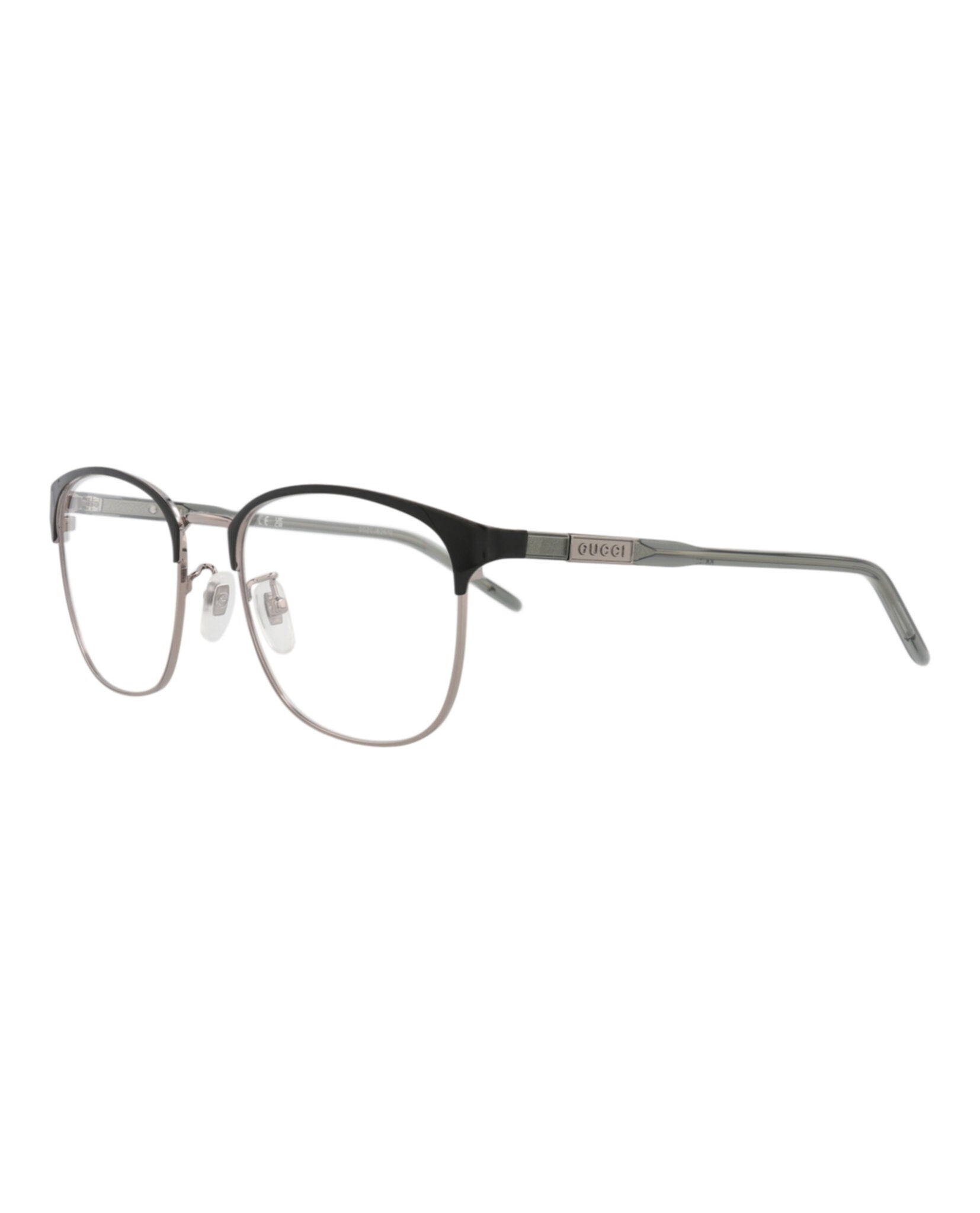 Gucci Gucci Mens Square/Rectangle Ruthenium Grey Transparent Fashion Designer Eyewear
