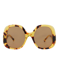 Gucci Womens Round/Oval Havana Havana Brown Fashion Designer Eyewear