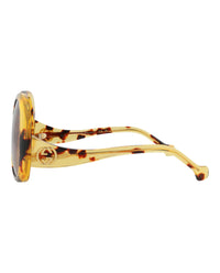 Gucci Womens Round/Oval Havana Havana Brown Fashion Designer Eyewear