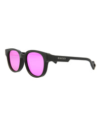 Gucci Mens Round/Oval Black Black Violet Fashion Designer Eyewear
