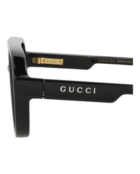 Gucci Mens Aviator Black Black Silver Fashion Designer Eyewear