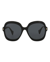 Gucci Womens Round/Oval Black Black Grey Fashion Designer Eyewear
