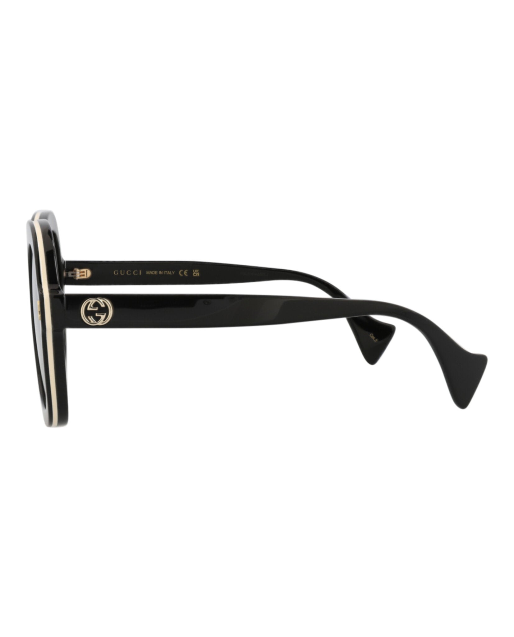 Gucci Womens Round/Oval Black Black Grey Fashion Designer Eyewear
