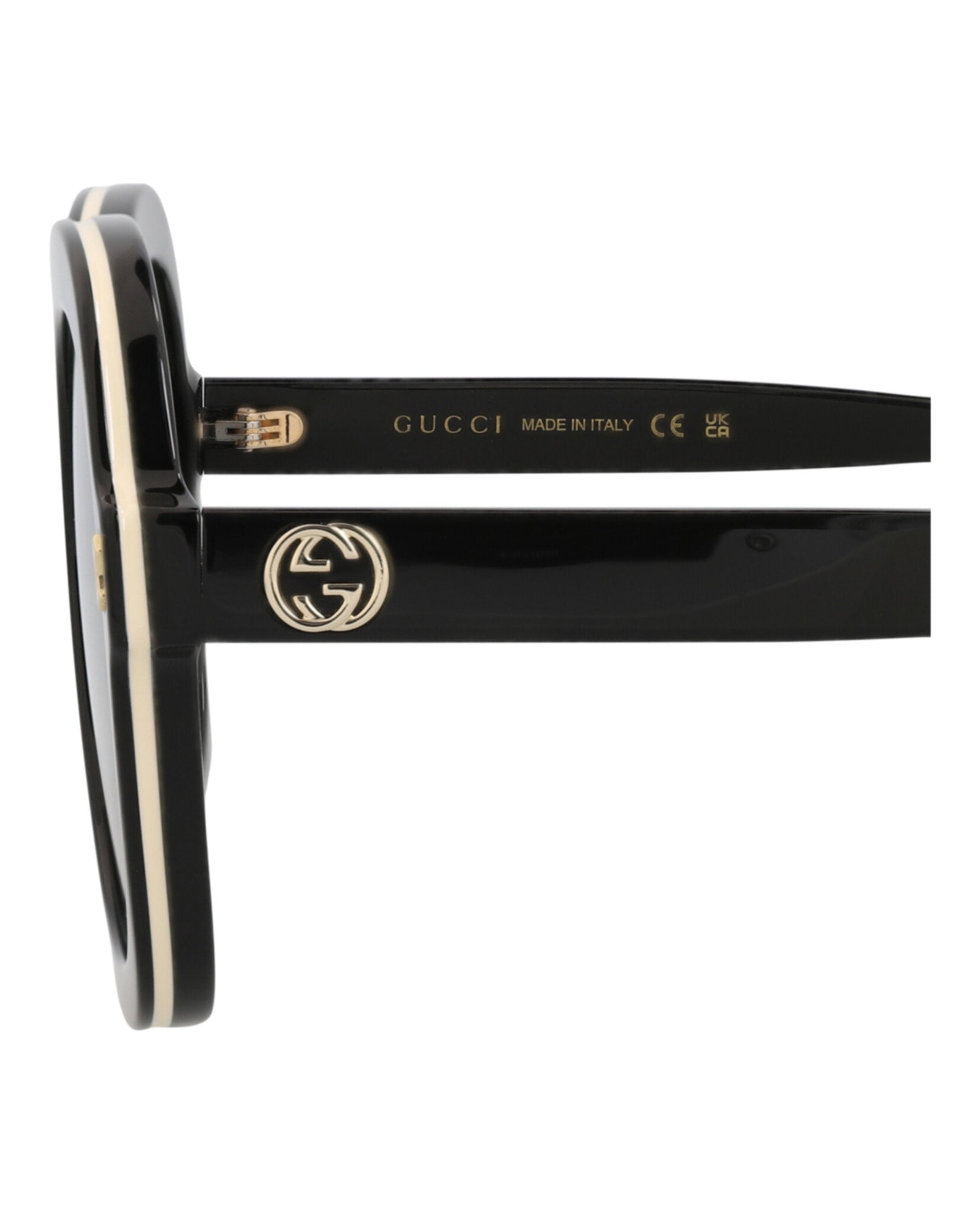 Gucci Womens Round/Oval Black Black Grey Fashion Designer Eyewear