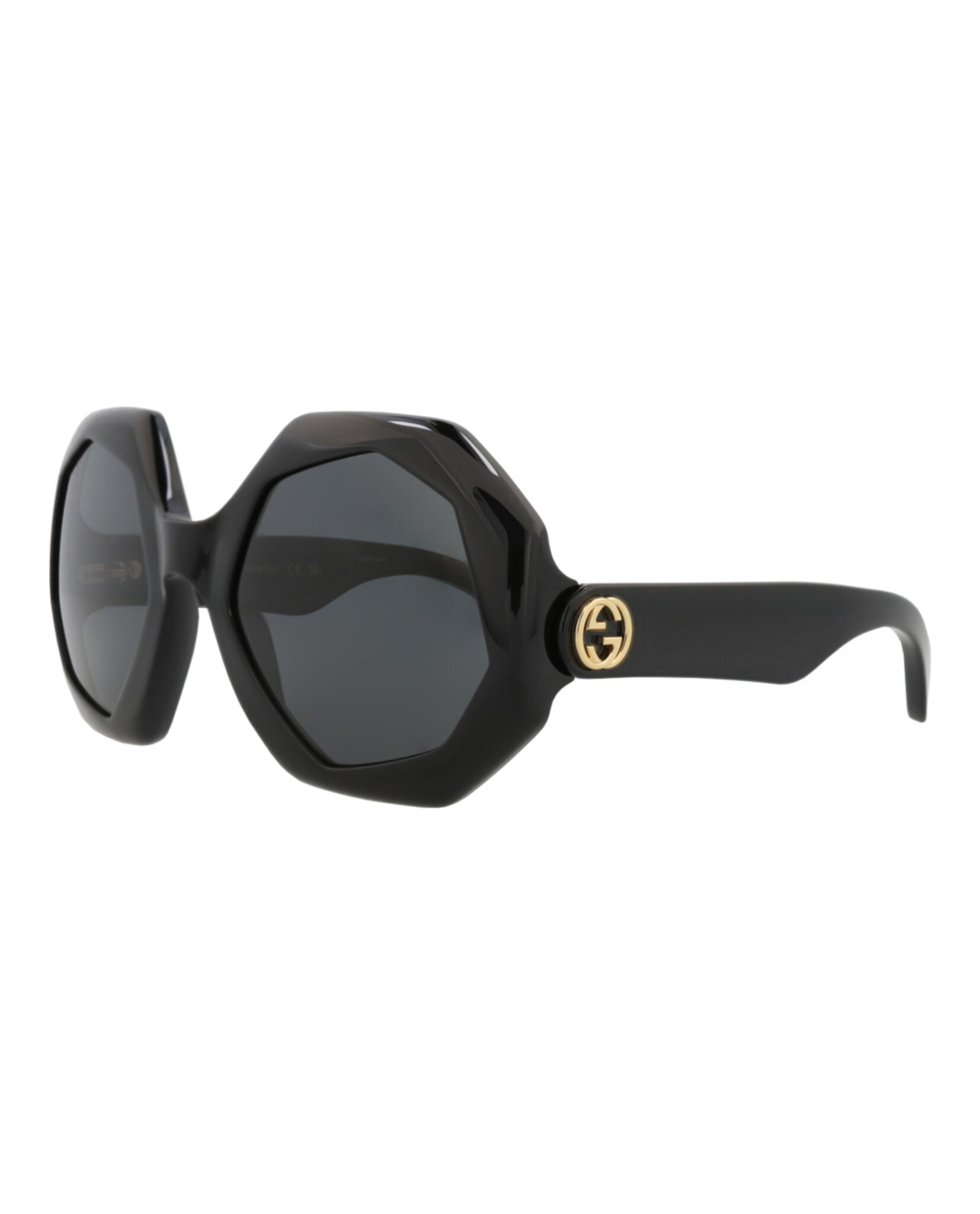 Gucci Womens Round/Oval Black Black Grey Fashion Designer Eyewear