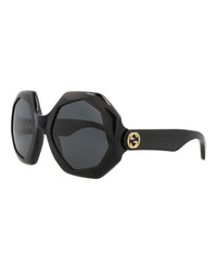 Gucci Womens Round/Oval Black Black Grey Fashion Designer Eyewear