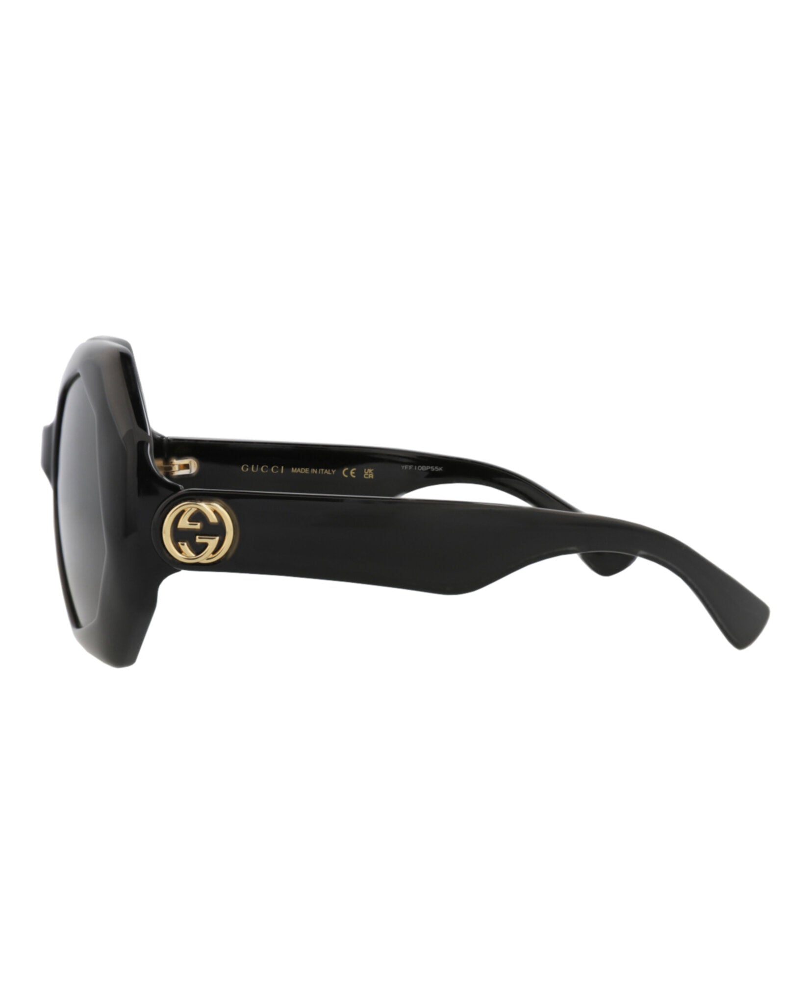 Gucci Womens Round/Oval Black Black Grey Fashion Designer Eyewear