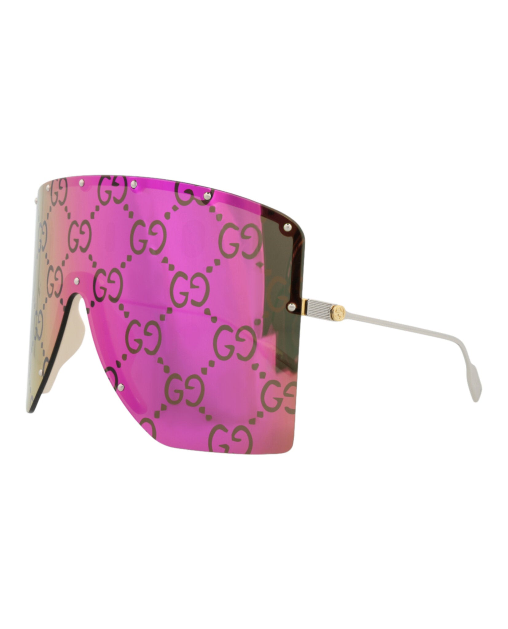 Gucci Gucci Unisex Shield/Wrap Gold Silver Pink Fashion Designer Eyewear
