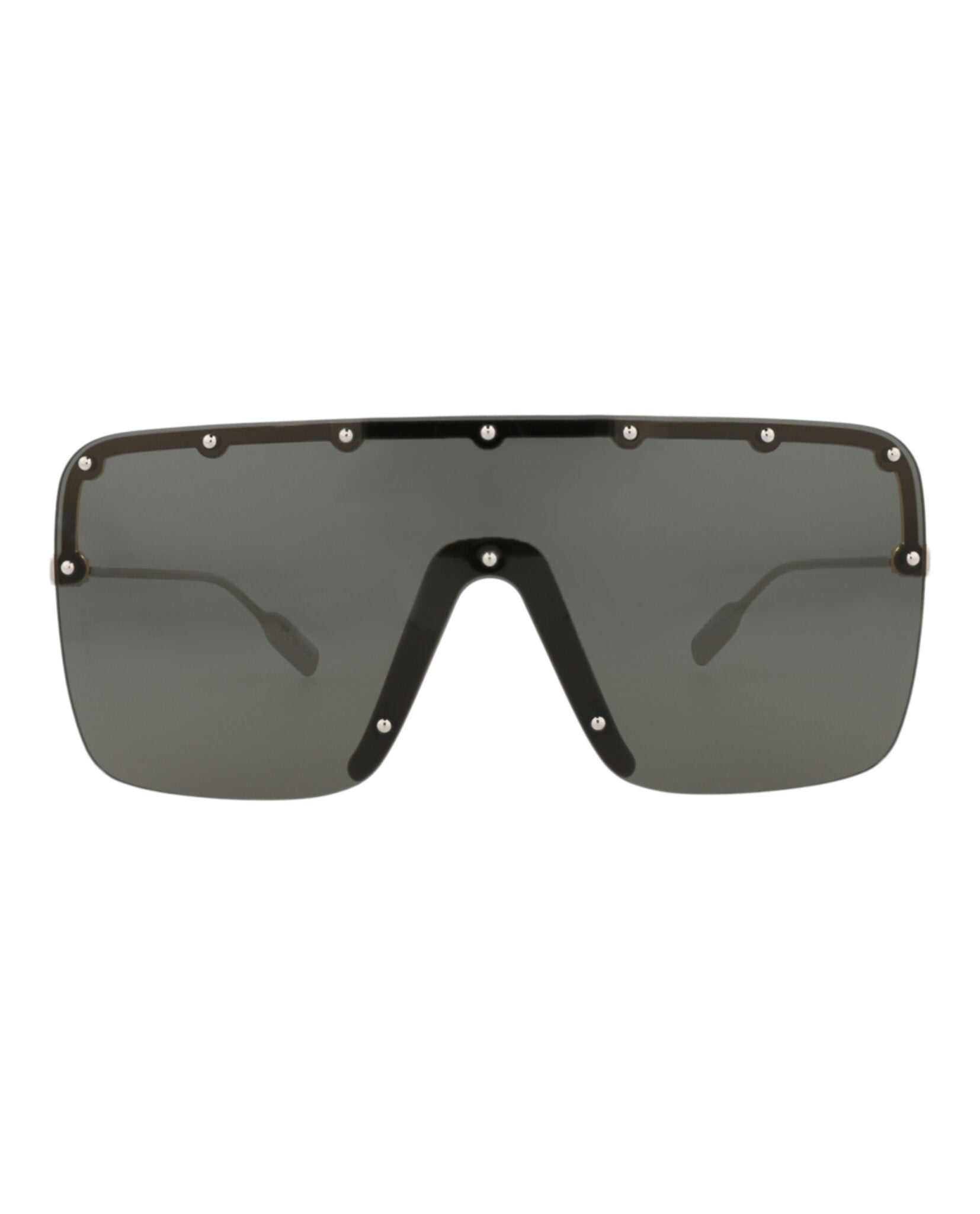Gucci Unisex Shield/Wrap Gold Silver Grey Fashion Designer Eyewear
