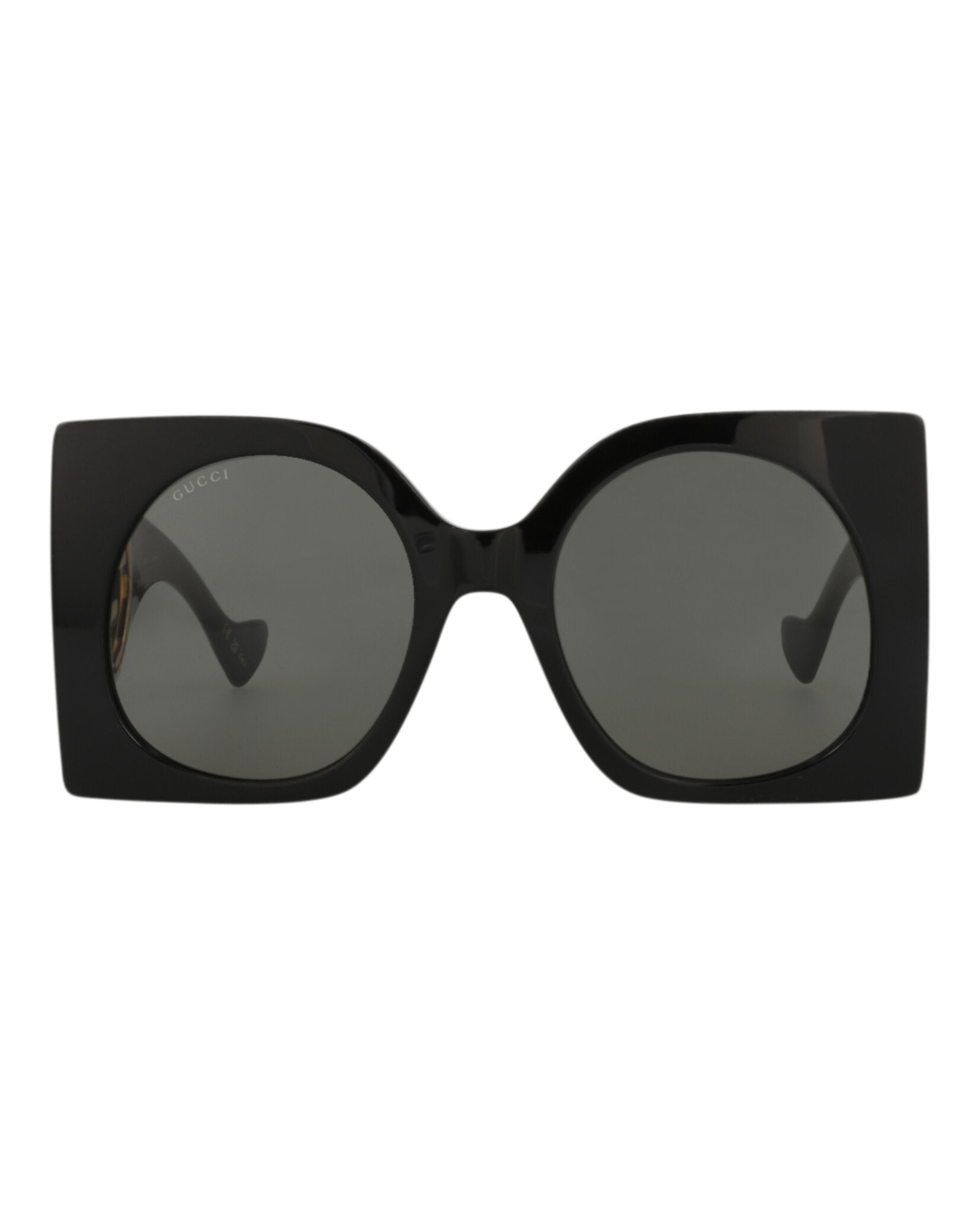 Gucci Womens Square/Rectangle Black Black Grey Fashion Designer Eyewear