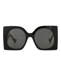 Gucci Womens Square/Rectangle Black Black Grey Fashion Designer Eyewear