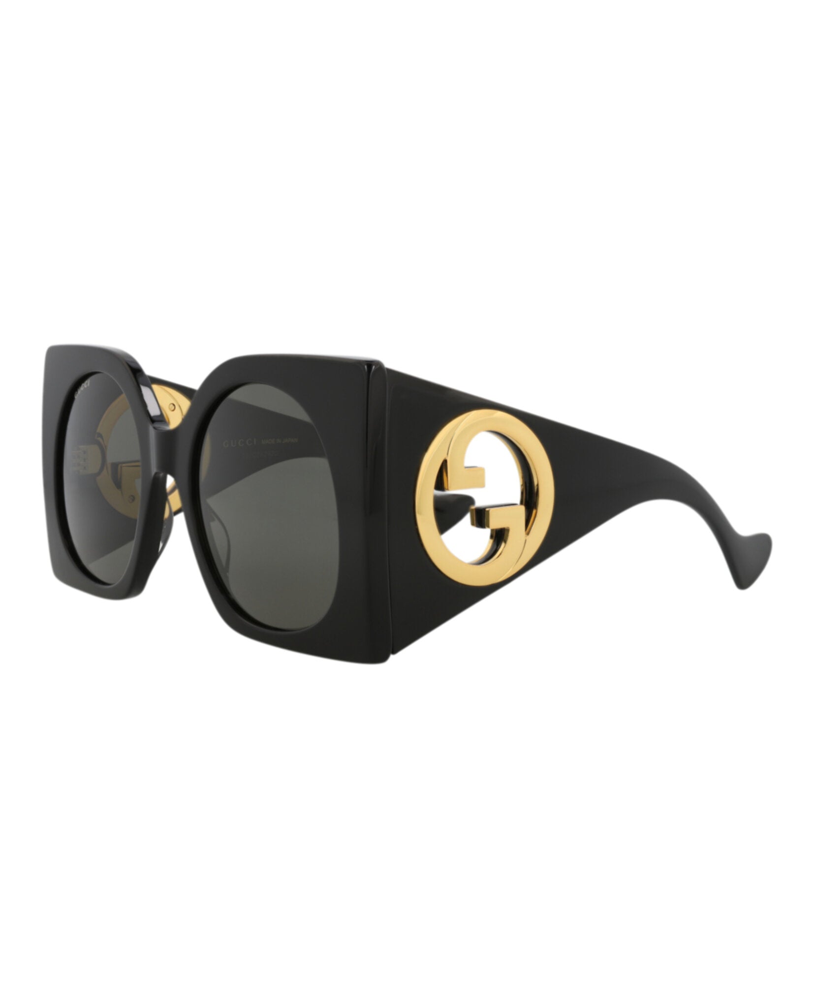 Gucci Womens Square/Rectangle Black Black Grey Fashion Designer Eyewear