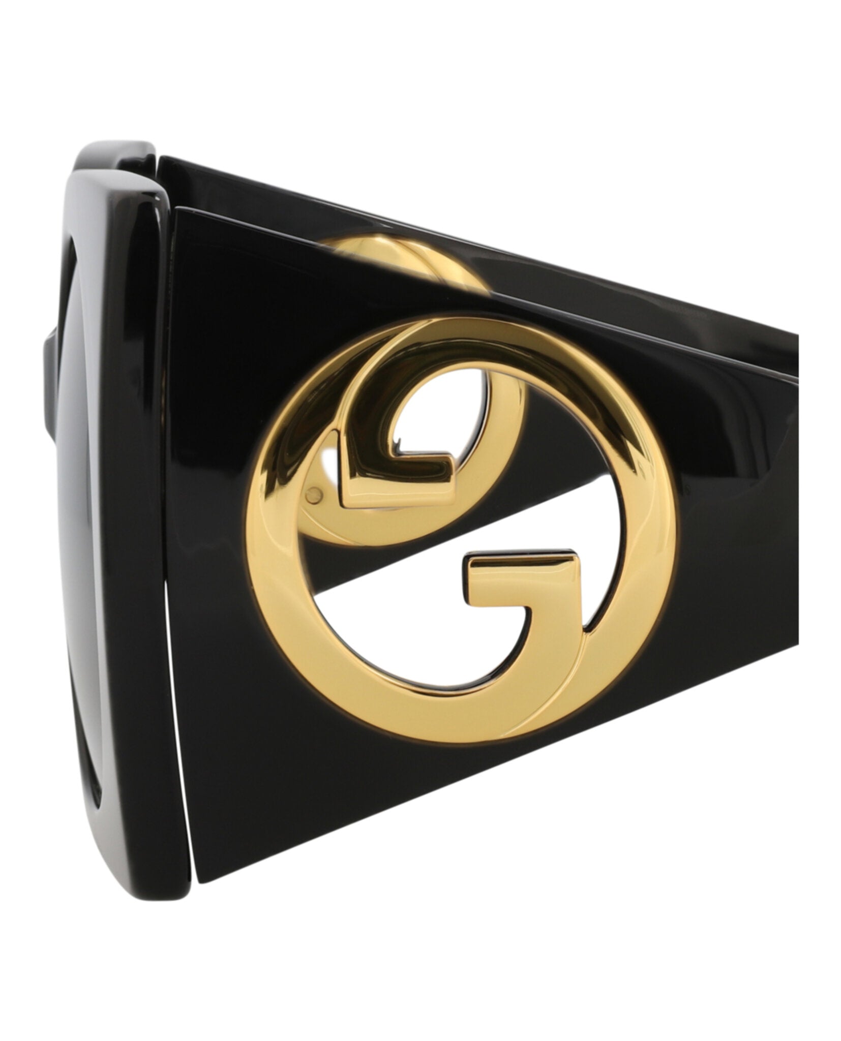 Gucci Womens Square/Rectangle Black Black Grey Fashion Designer Eyewear