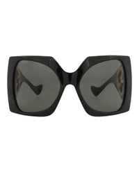 Gucci Womens Shield/Wrap Black Black Grey Fashion Designer Eyewear