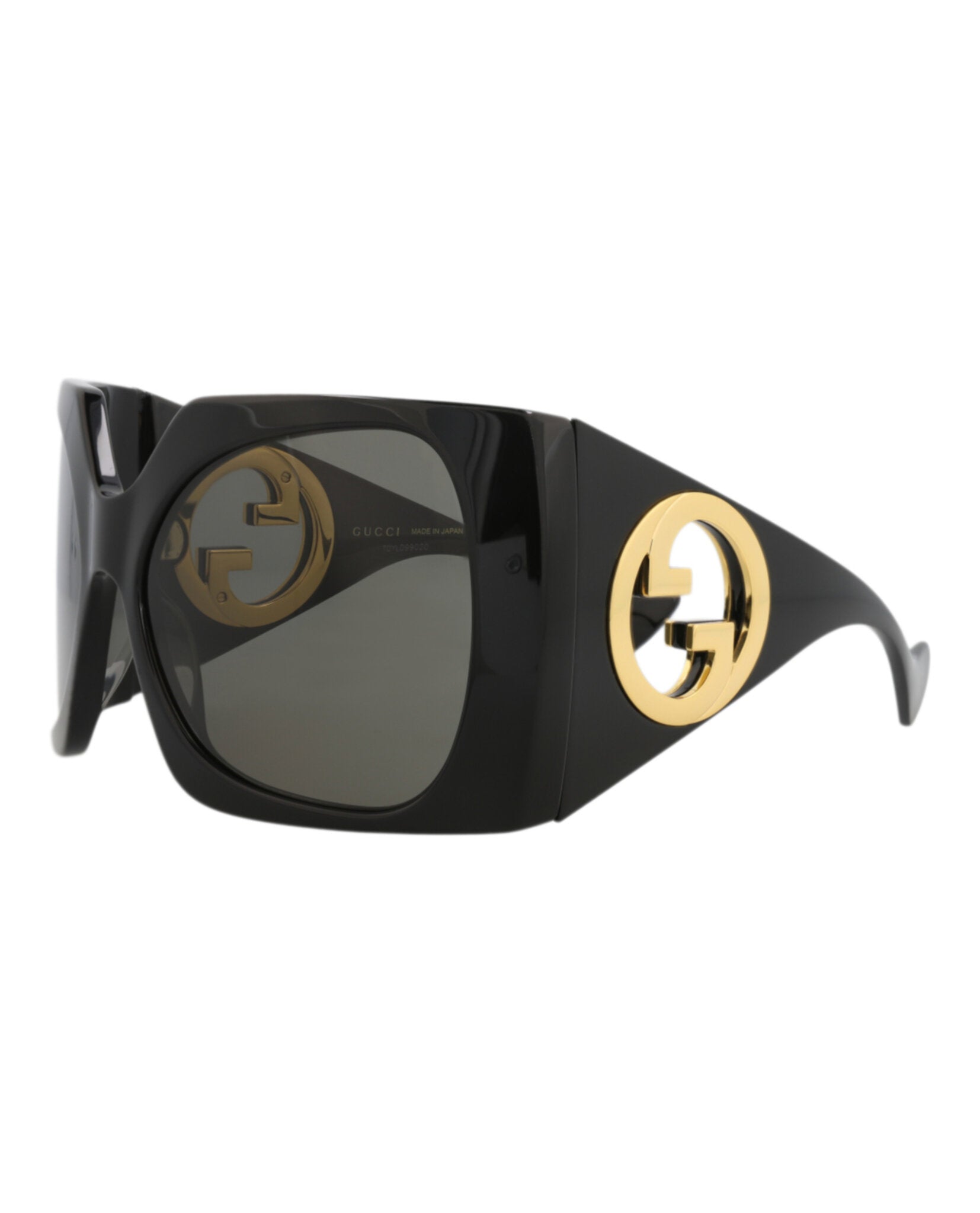 Gucci Womens Shield/Wrap Black Black Grey Fashion Designer Eyewear