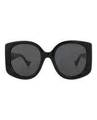 Gucci Womens Round/Oval Black Black Grey Fashion Designer Eyewear