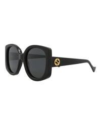 Gucci Womens Round/Oval Black Black Grey Fashion Designer Eyewear