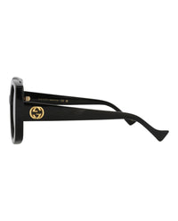 Gucci Womens Round/Oval Black Black Grey Fashion Designer Eyewear