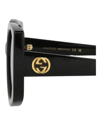 Gucci Womens Round/Oval Black Black Grey Fashion Designer Eyewear