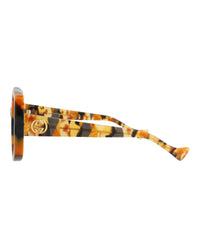Gucci Gucci Womens Round/Oval Havana Havana Blue Fashion Designer Eyewear