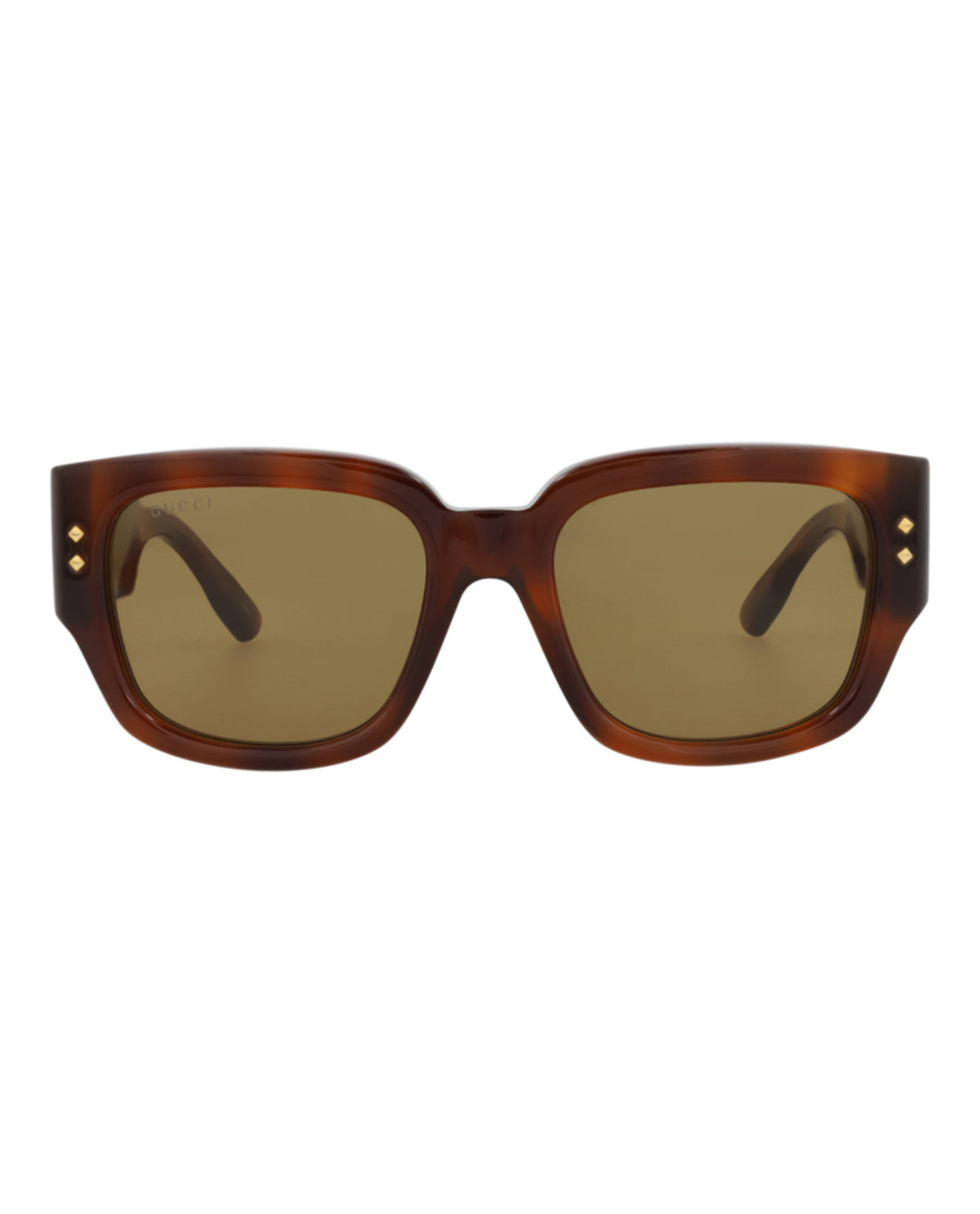 Gucci Mens Square/Rectangle Havana Havana Brown Fashion Designer Eyewear