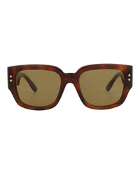 Gucci Mens Square/Rectangle Havana Havana Brown Fashion Designer Eyewear