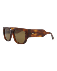 Gucci Mens Square/Rectangle Havana Havana Brown Fashion Designer Eyewear